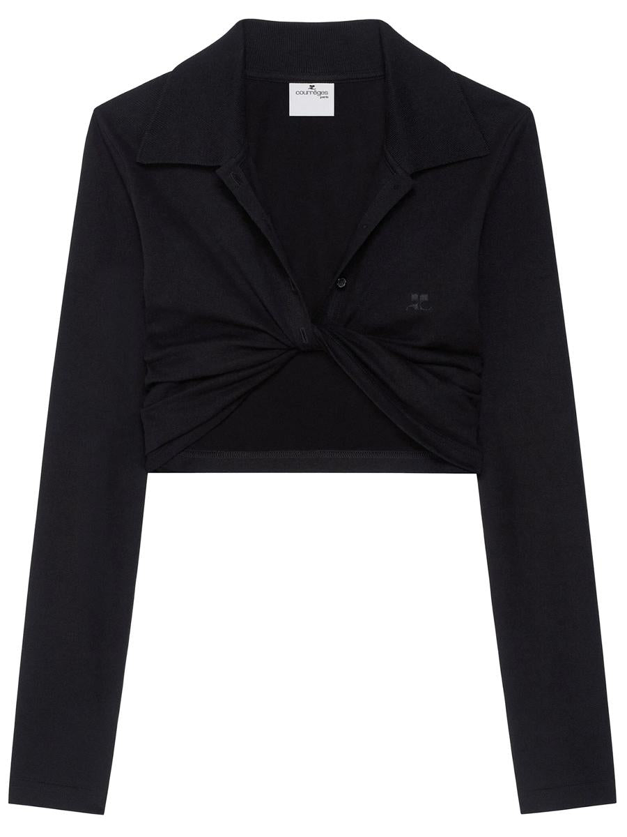 Courrèges Polo Twist-Detailing Top