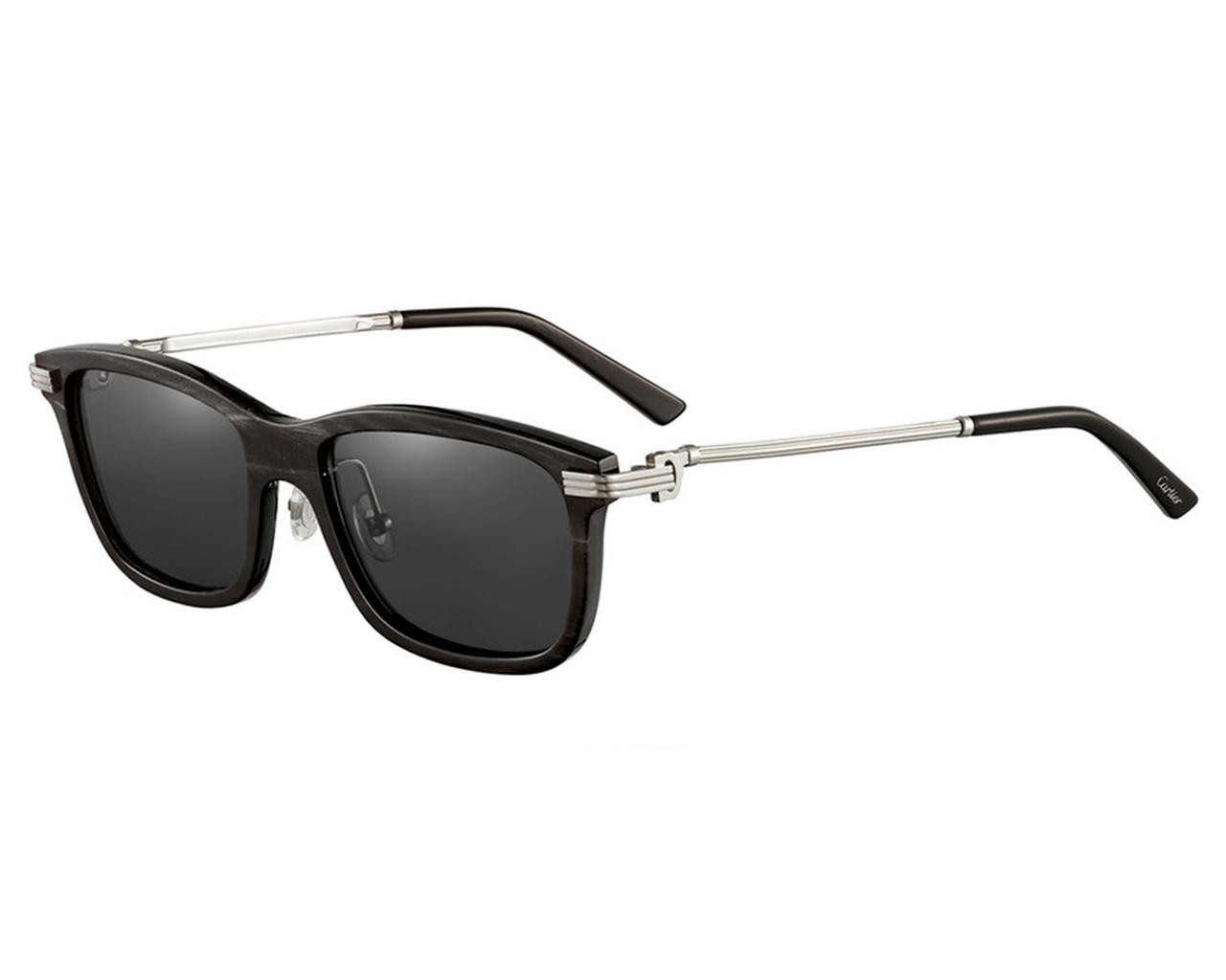 CARTIER Rectangular Buffalo Horn 54MM Metal Unisex Eyeglasses CT0051S 001