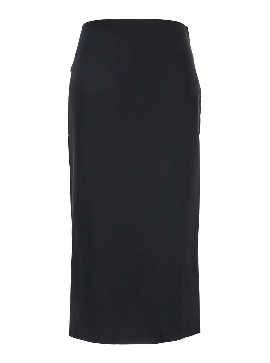 Black 'La Jupe Sablier' Skirt With Maxi Bow On The Rear And Side Zip Closure In Viscose Stretch Woman