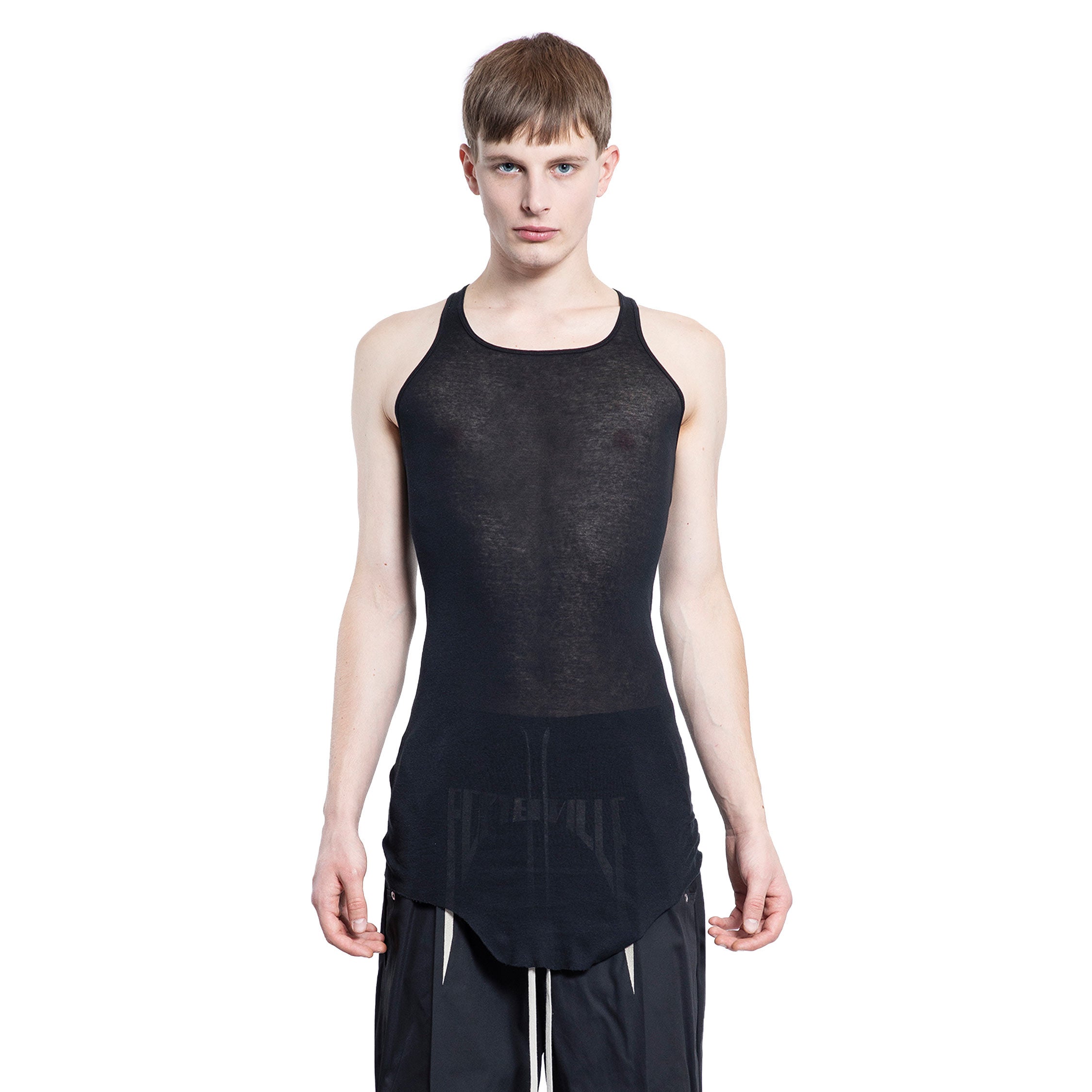 RICK OWENS MAN BLACK T-SHIRTS & TANK TOPS