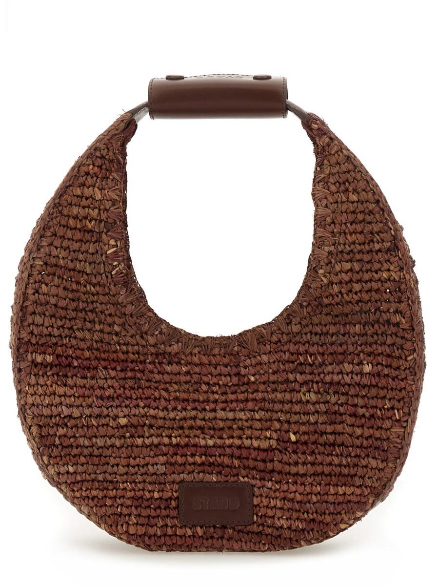 Staud Raffia "Moon" Bag
