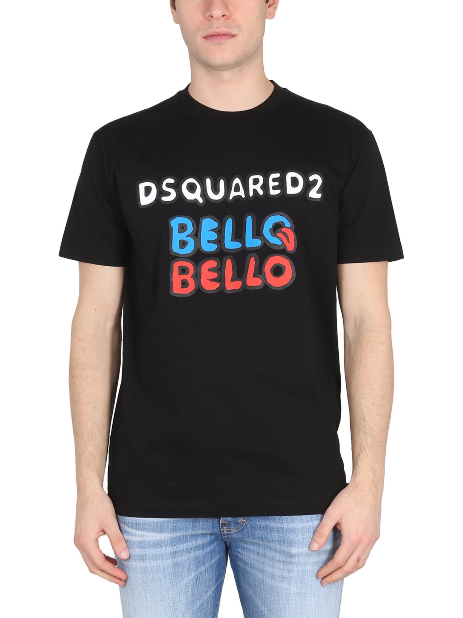 Dsquared 2 bello Bello黑色印花泽西男子T恤