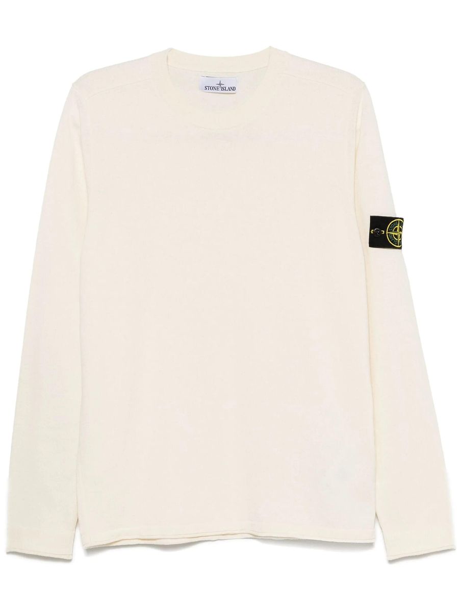Stone Island Logo Cotton Crewneck Sweater
