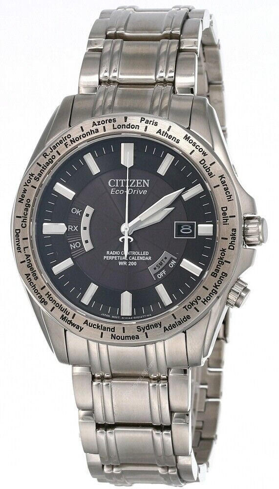 CITIZEN Eco Drive Black Dial S-Steel Men's Watch CB0000-57E
