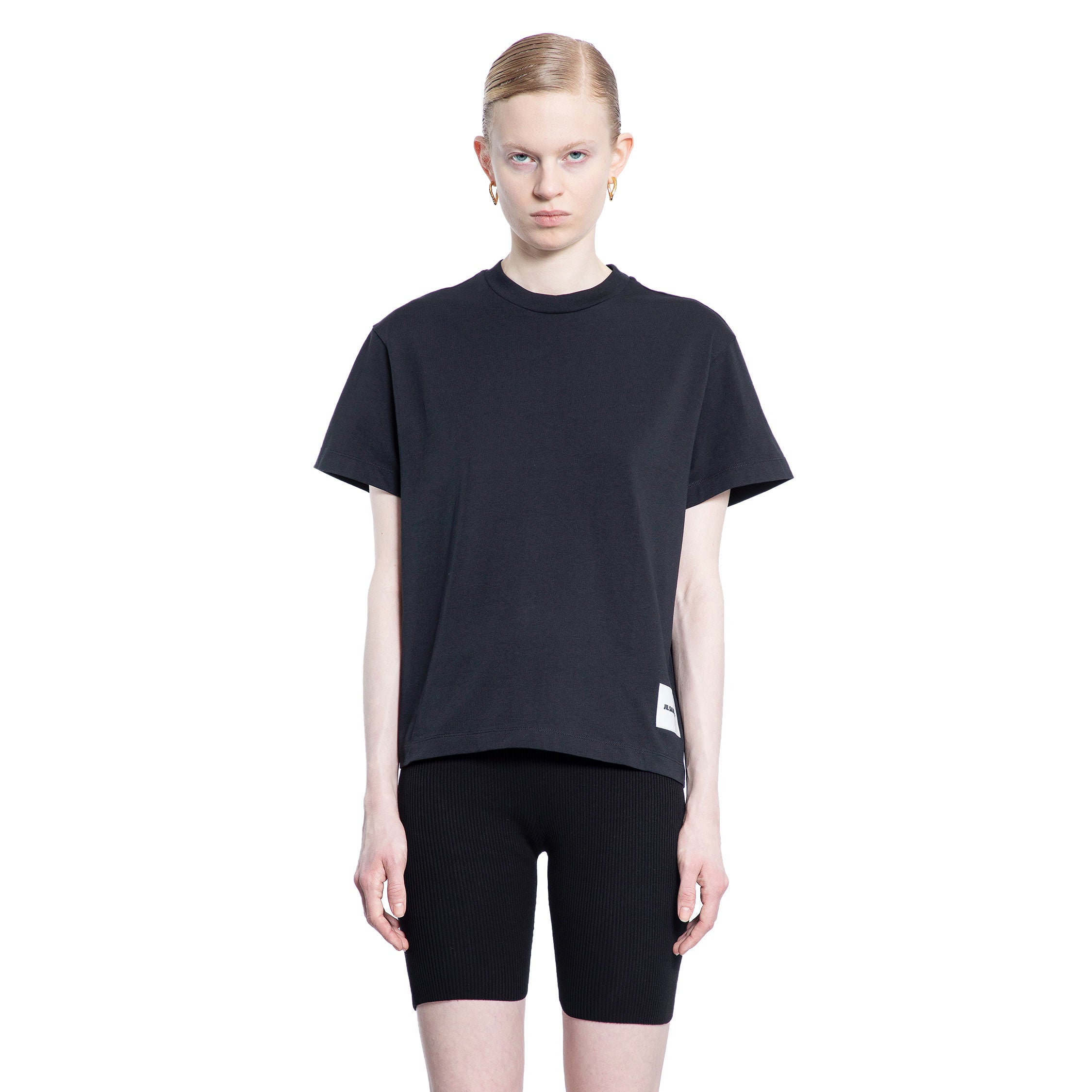 JIL SANDER WOMAN BLACK T-SHIRTS & TANK TOPS