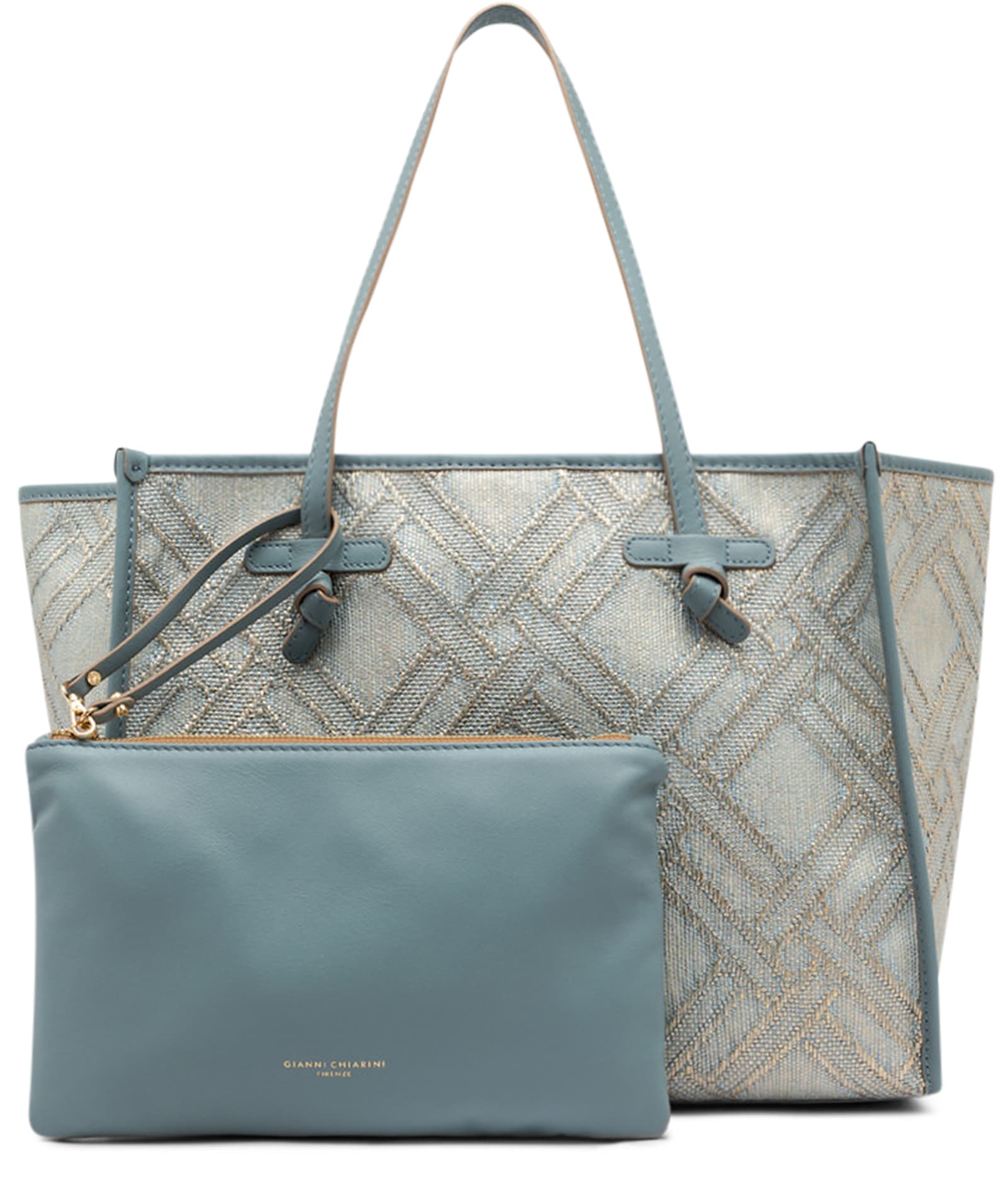 Gianni Chiarini Marcella Canvas And Leather Shopping Bag