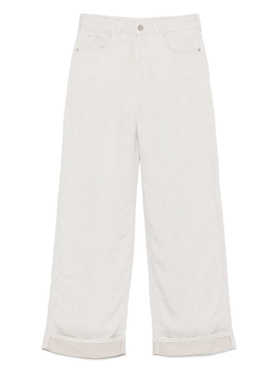 Emporio Armani Linen Blend Wide-Leg Jeans