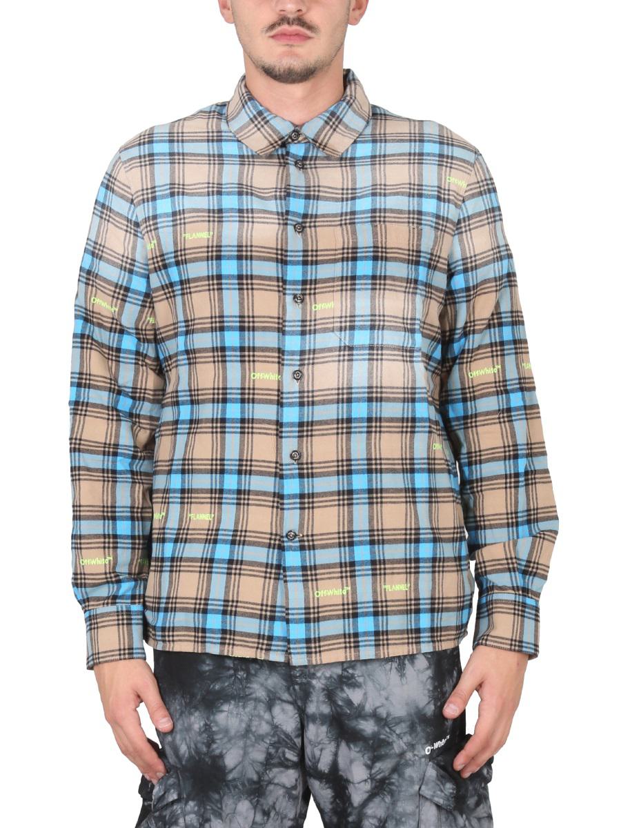Off-White Shirt With Check Pattern