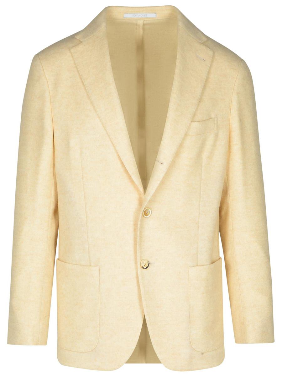 Eleventy Blazer In Cream Wool And Cashmere Blend