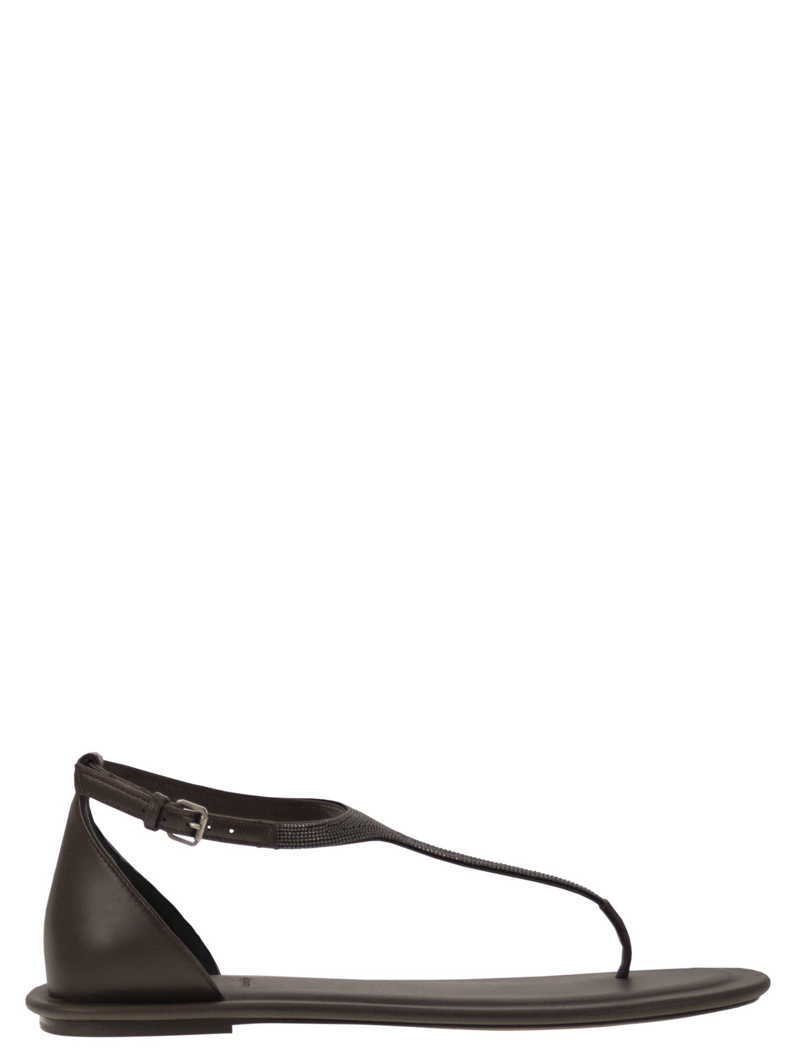 Brunello Cucinelli Nappa Leather Sandals With Strap