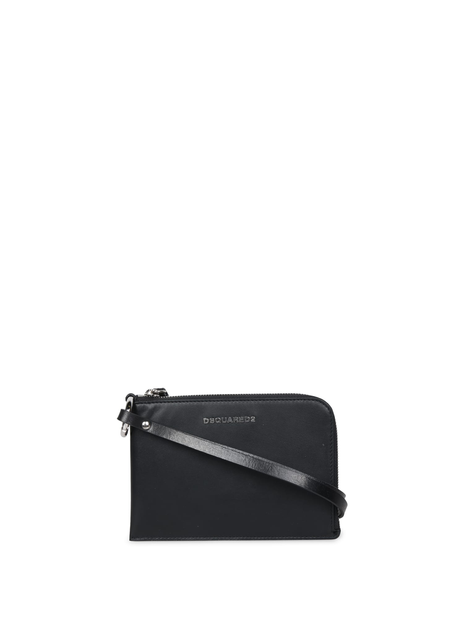 Dsquared2 黑色皮革手拿包