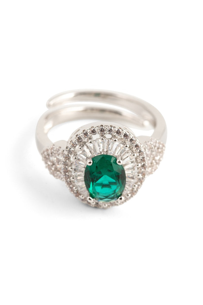 MELUSINA BIJOUX Anello Brillanti con Pietra Verde