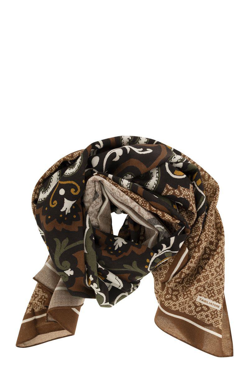 Tagliatore Wool Scarf With Paisley Pattern