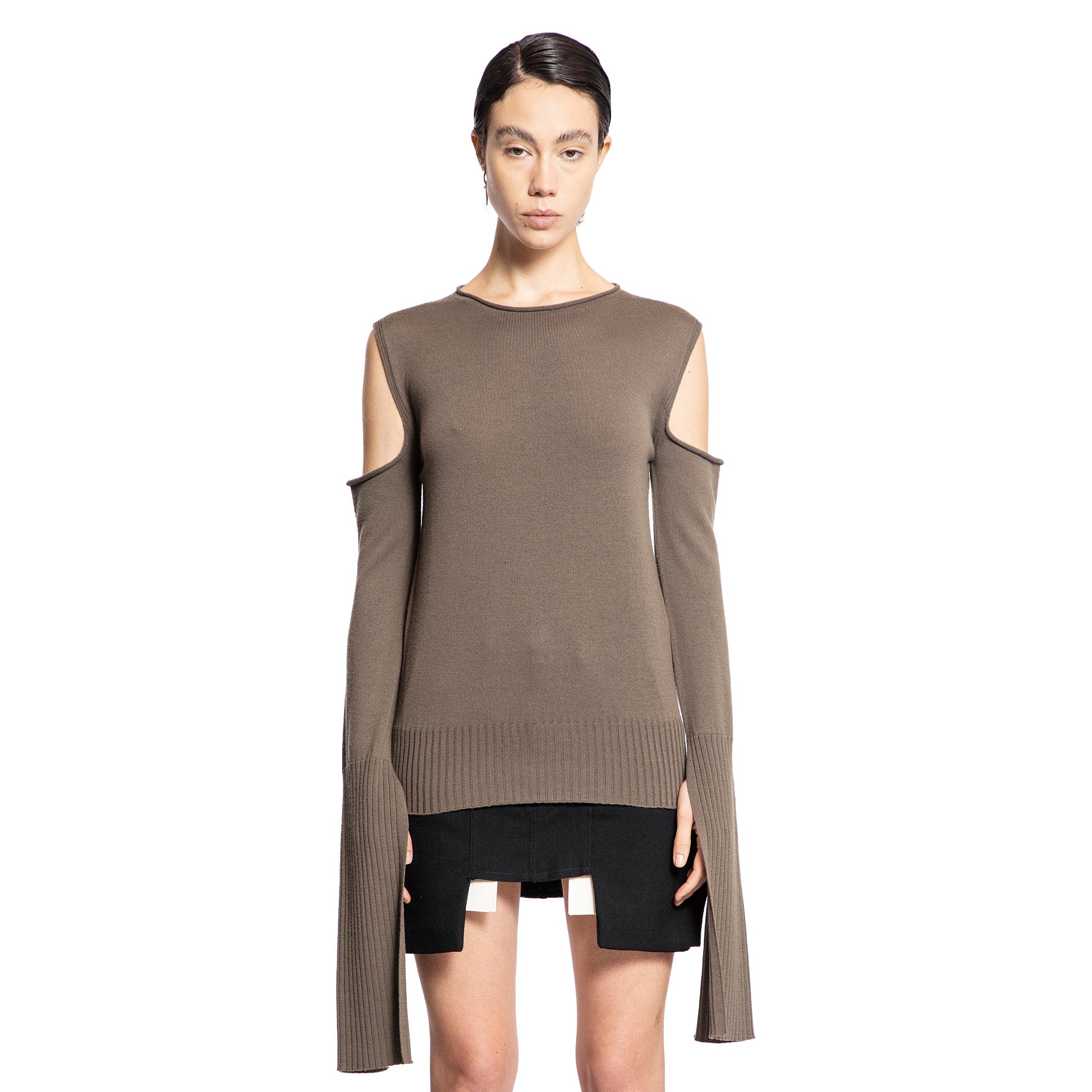 RICK OWENS WOMAN GREY KNITWEAR