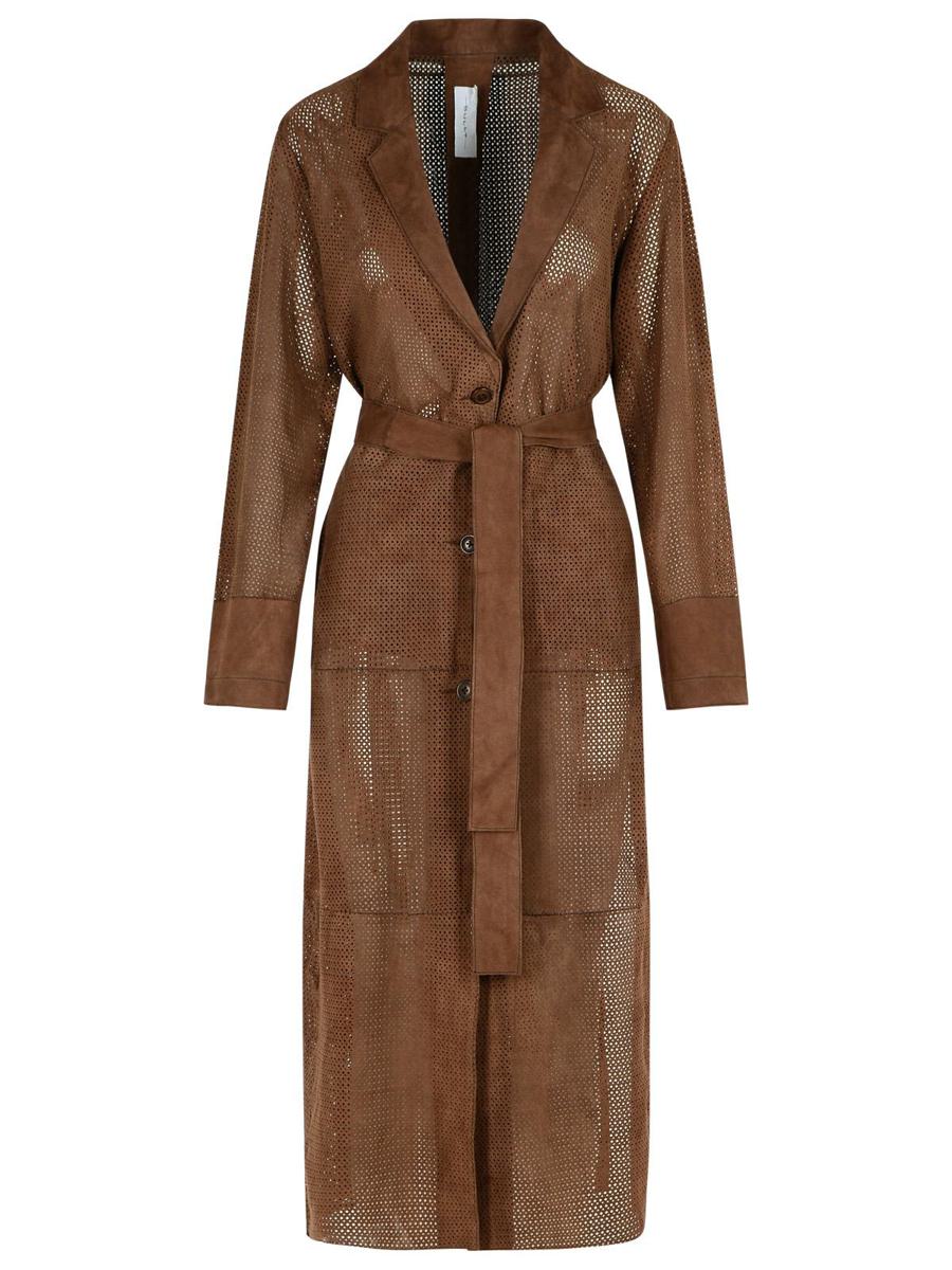 Bully Brown Suede Trench Coat