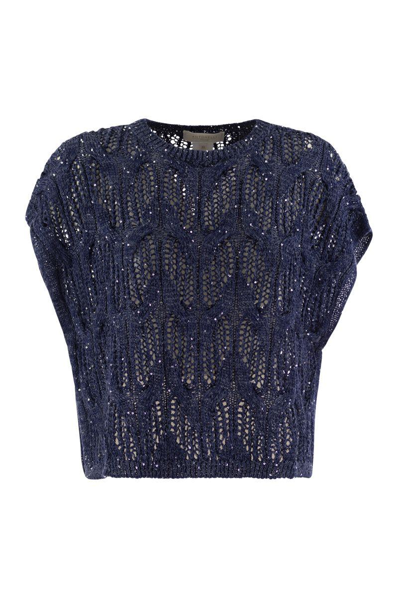 Antonelli Crew-Neck Linen And Cotton Top