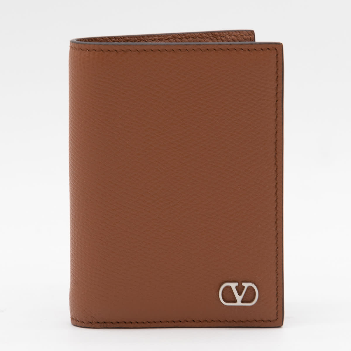 Valentino Garavani Brown Leather Card Holder