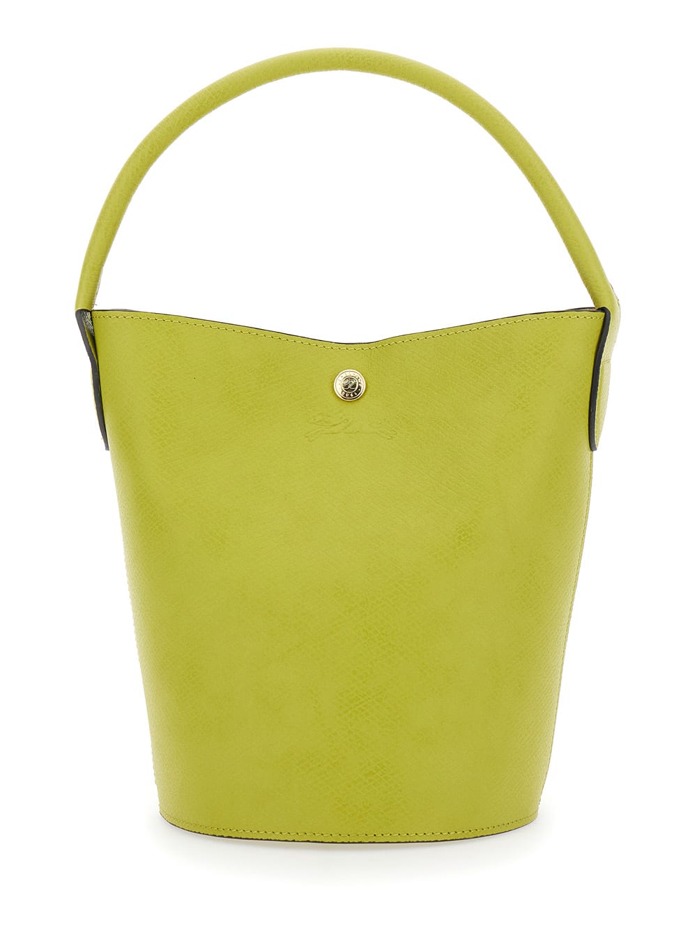 Longchamp epure Yellow Bucket Bag With Logo Plaque On The Front And Snap Closure In Leather Woman