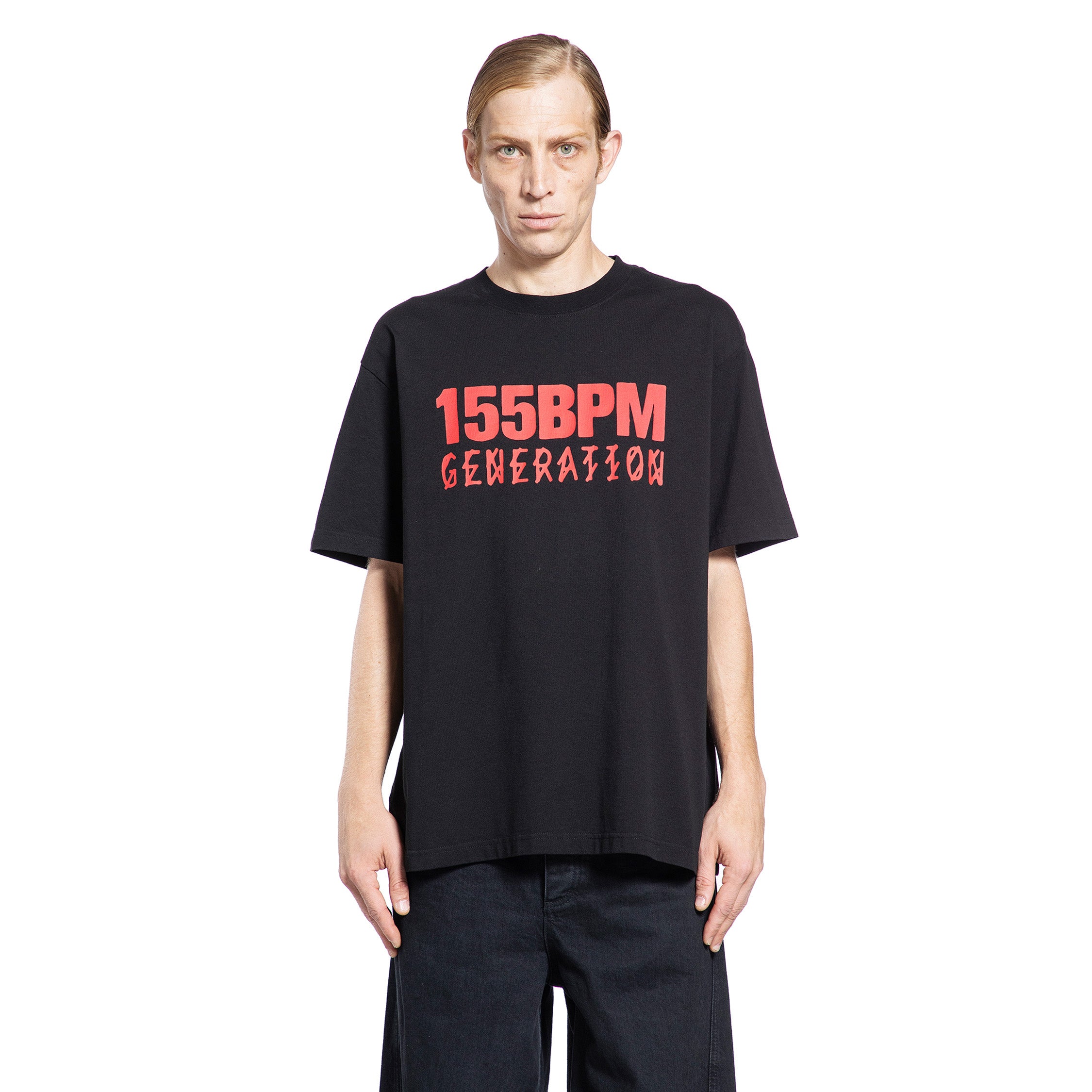 44 LABEL GROUP MAN BLACK T-SHIRTS & TANK TOPS