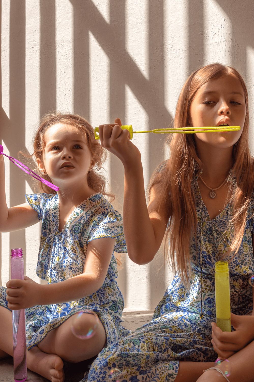 Kids Long Jumpsuit Belene - White Blue Nature