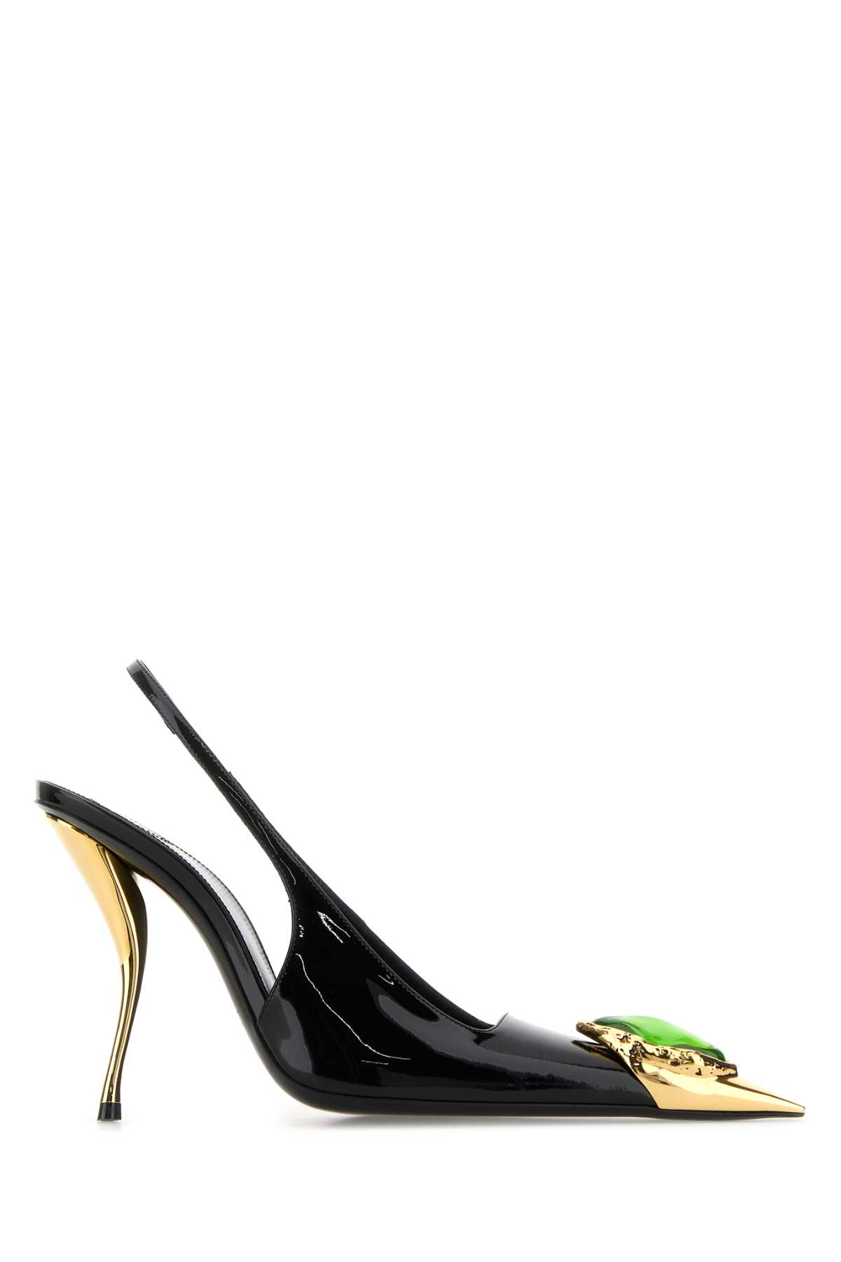 Saint Laurent 黑色皮革 Loulou 高跟鞋