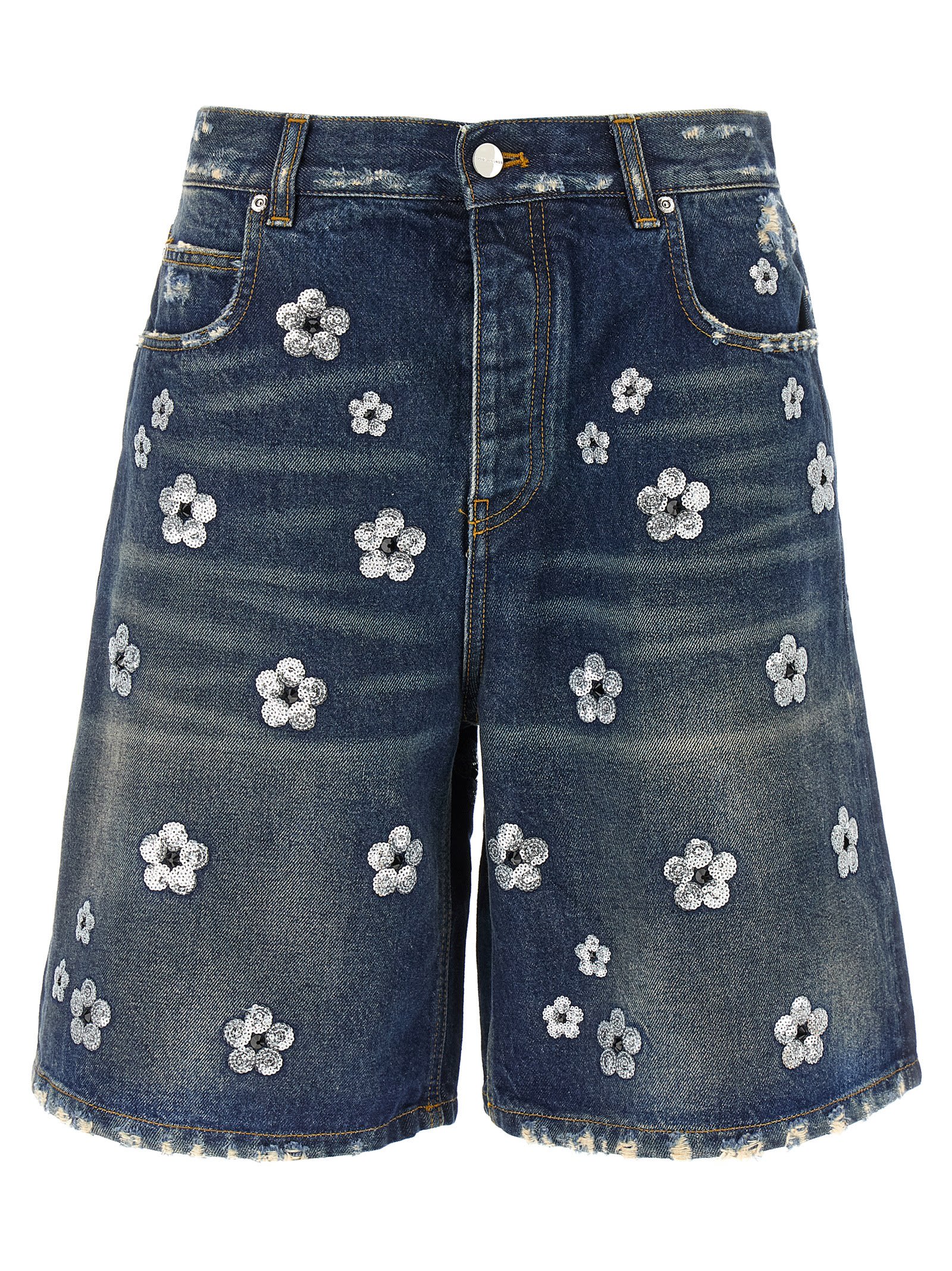 Marc Jacobs sequin Daisy Wide Leg Bermuda Shorts