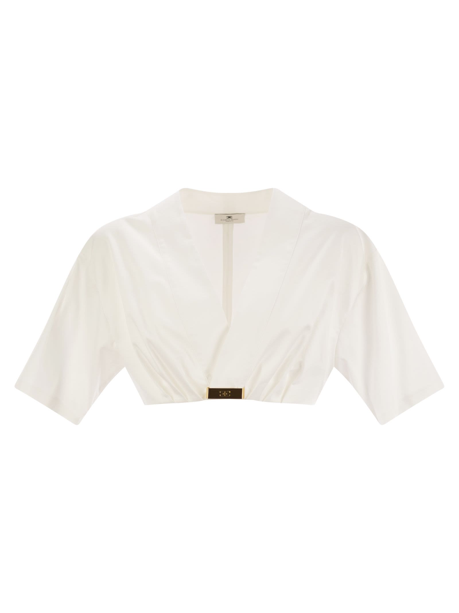 弹力棉logo细节上衣 Elisabetta Franchi