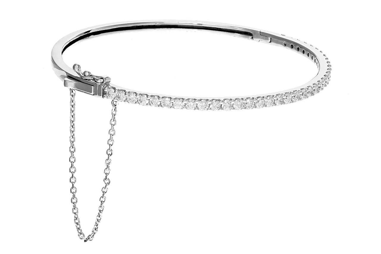 1.9 CTW Round Color E 10.5g VS1 Clarity Diamond Bracelet-(6 3/4 Inches)