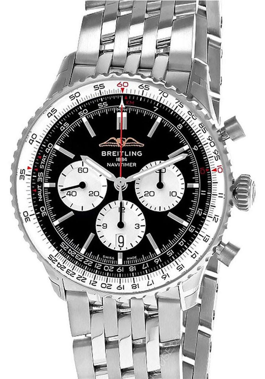BREITLING Navitimer B01 Automatic Chronograph 43MM Black Dial Men's Watch AB0138211B1A1