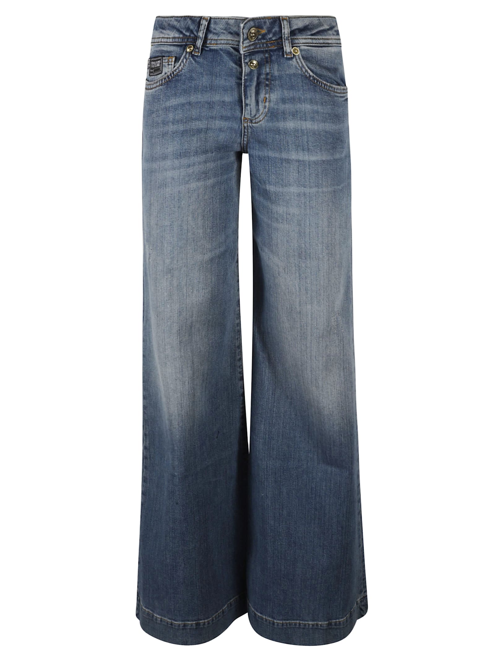 Versace Jeans Couture 五袋款logo贴布喇叭牛仔裤