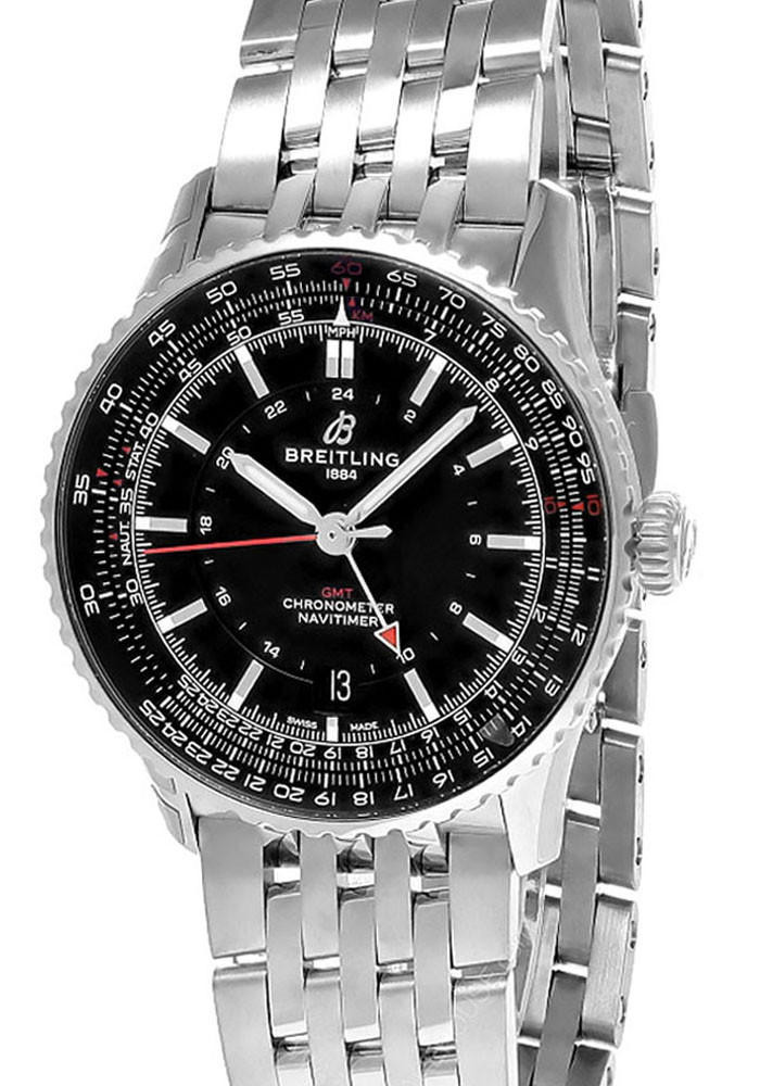 BREITLING Navitimer AUTO GMT 41MM SS Black Dial Men's Watch A32310251B1A1