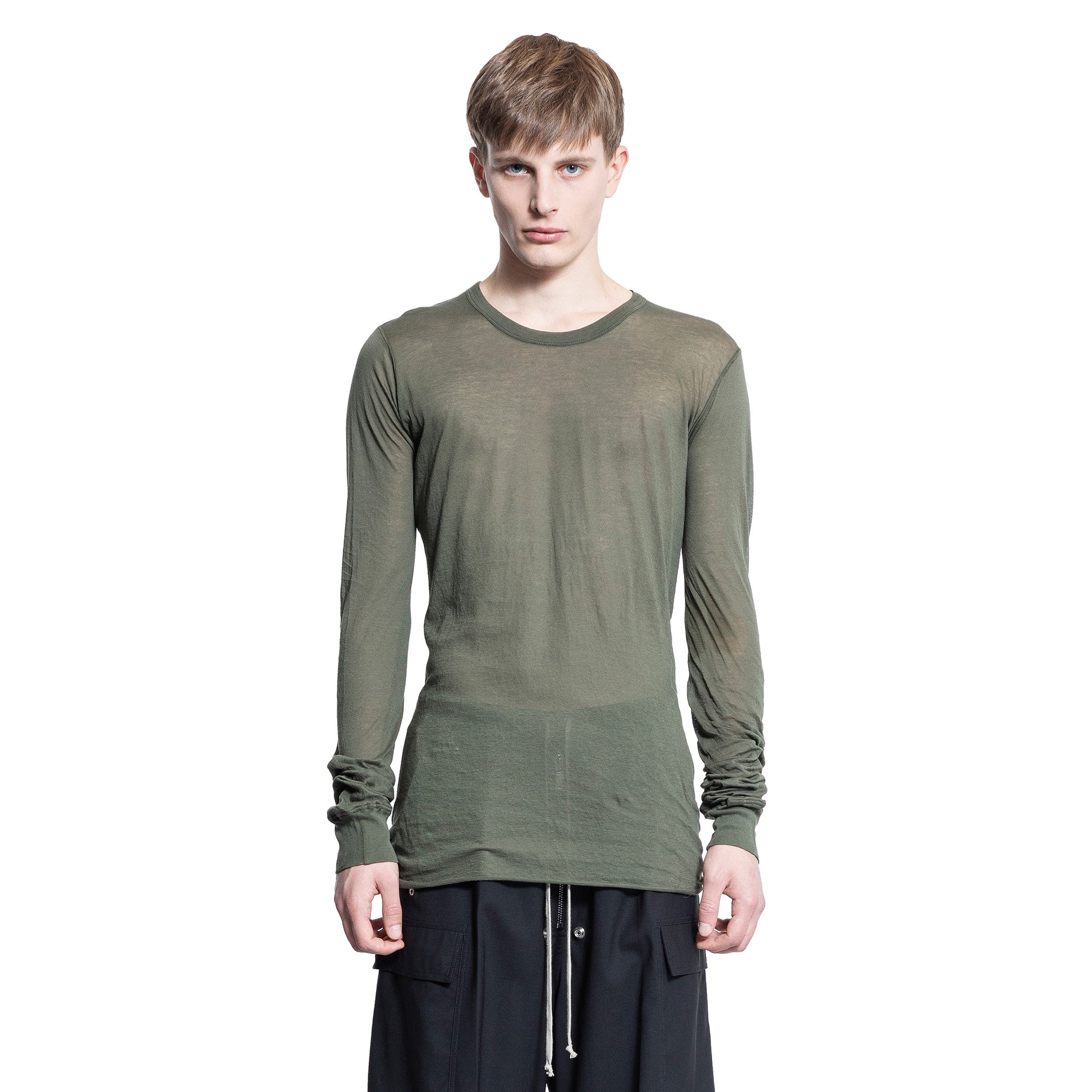 RICK OWENS MAN GREEN T-SHIRTS & TANK TOPS