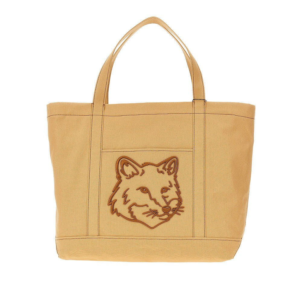 MAISON KITSUNE 大号狐狸头男士帆布托特包