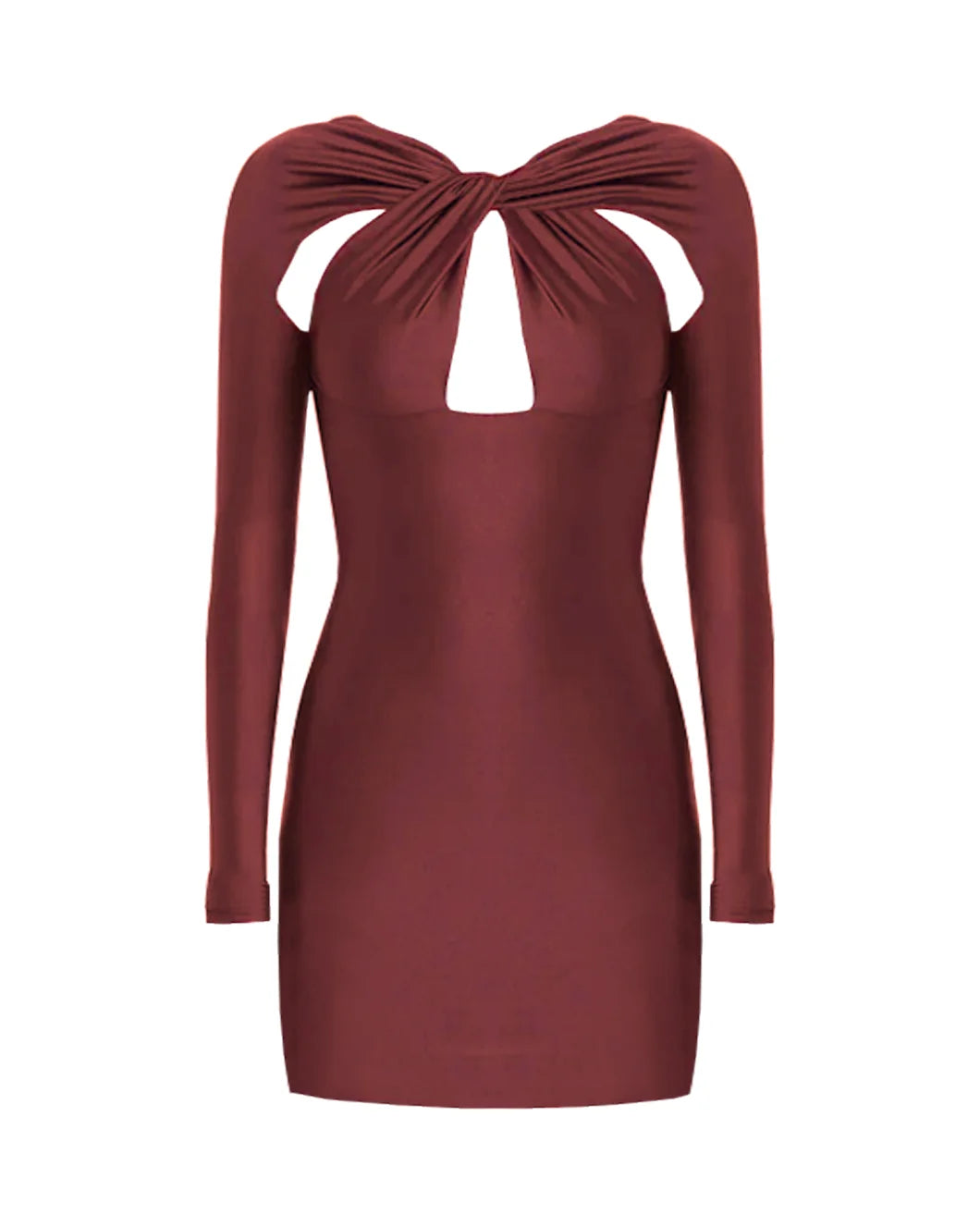 Twisted Cut Out Jersey Dress Red Rhubarb