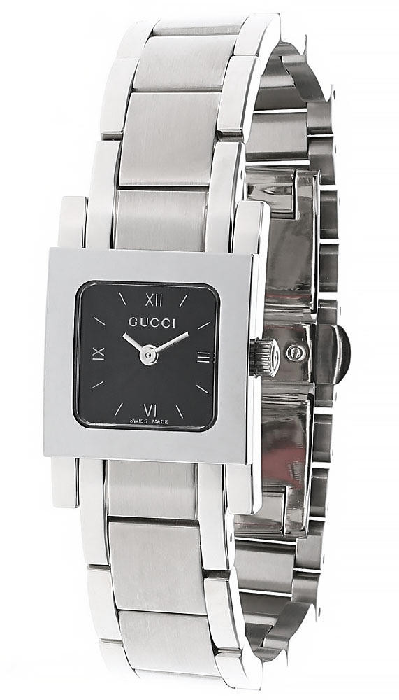 GUCCI S-Steel Square Black Dial Bracelet Women's Watch 7905P-07935