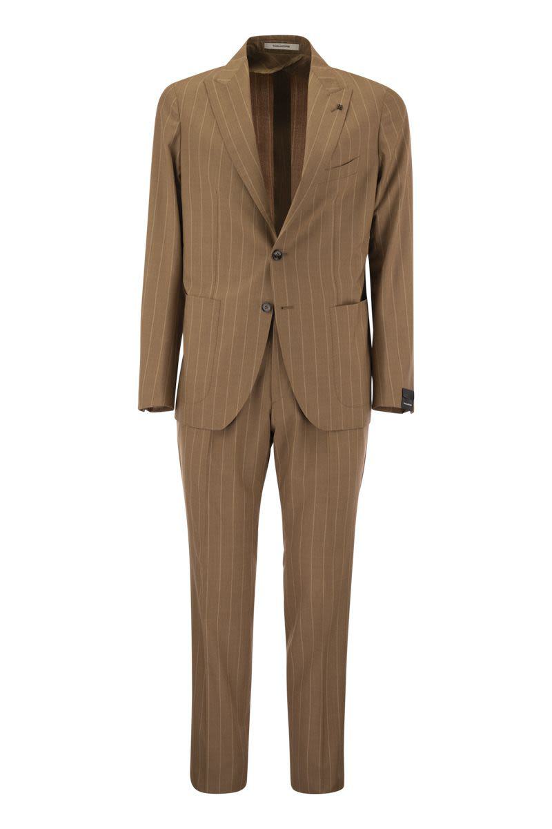 Tagliatore Pinstripe Suit In Wool And Silk