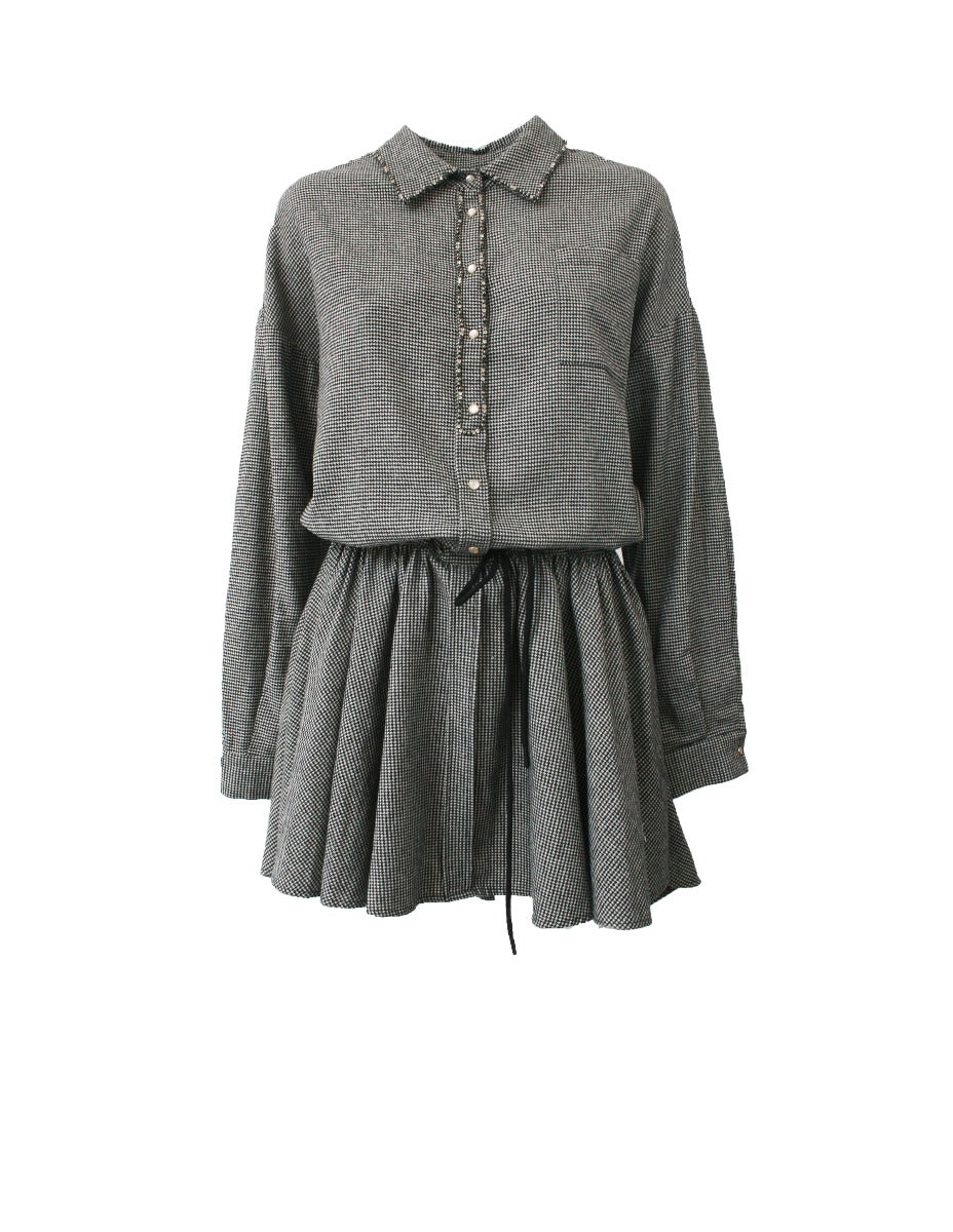 我的Twins Twinset Abito con Coulisse Bianco e Nero