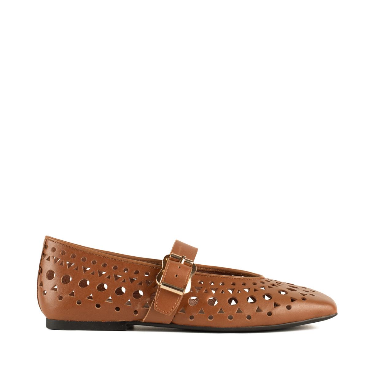 Ash Ballerina With Perforated Leather Upper