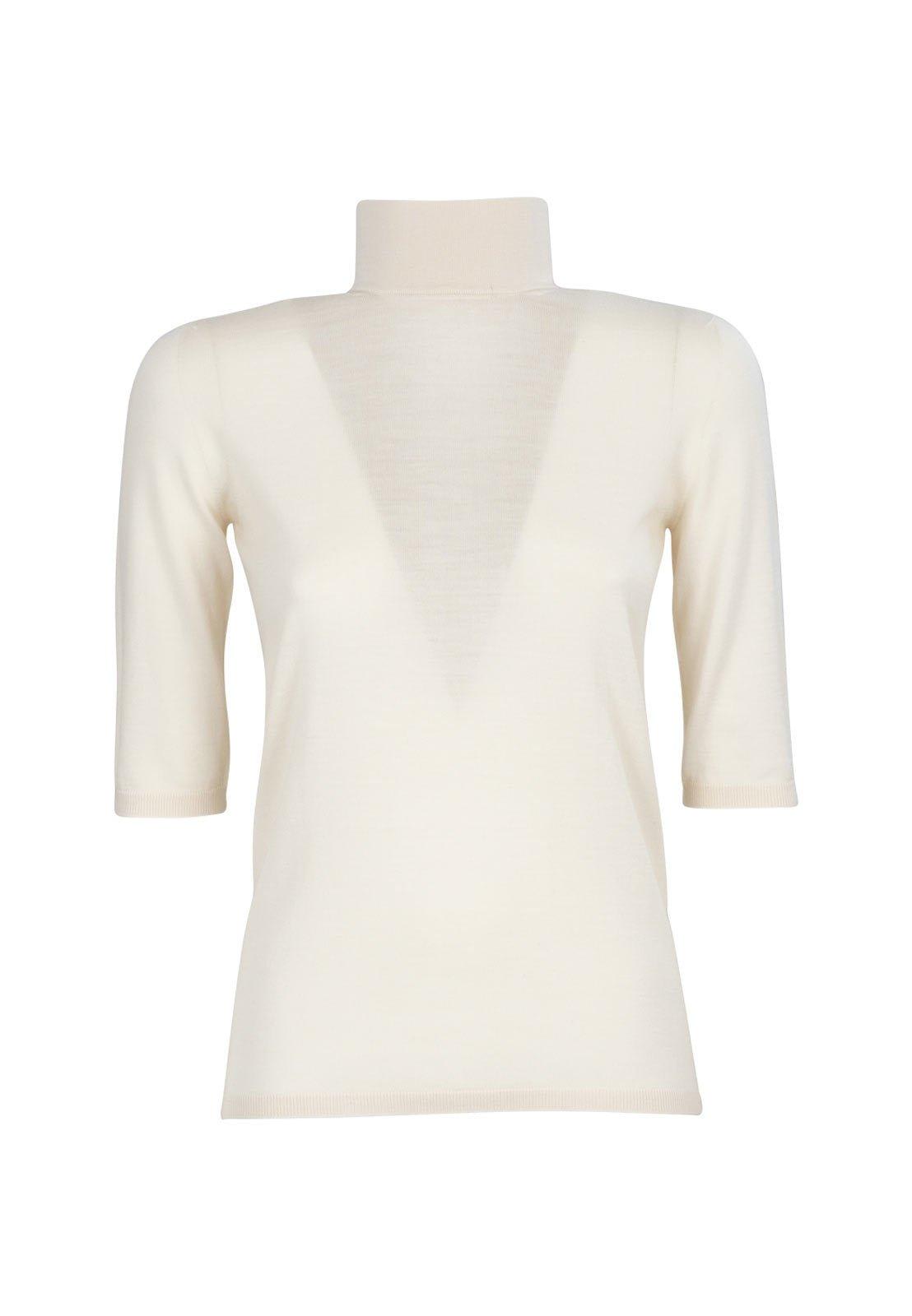 Max Mara High Neck Half-sleeved Top
