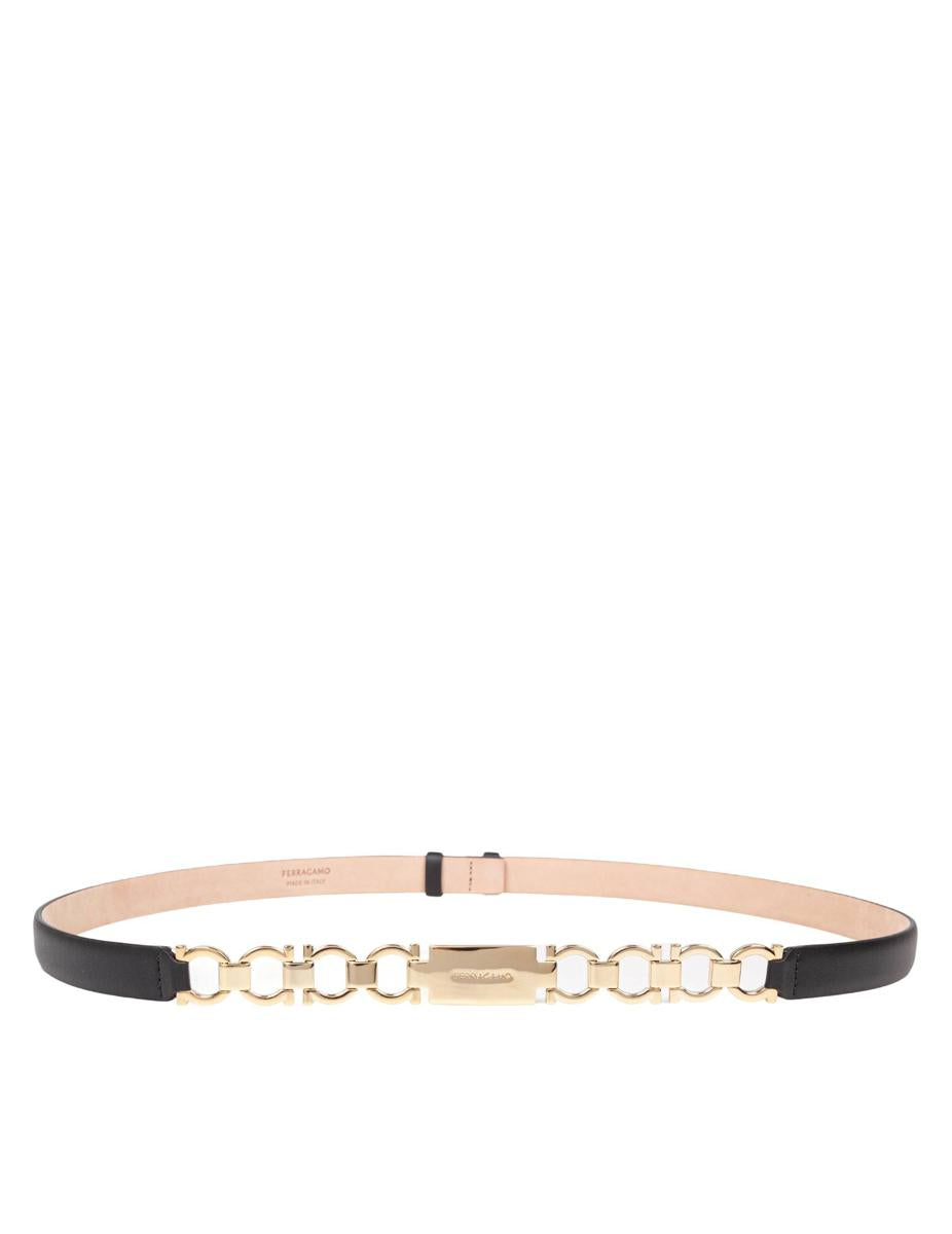 Salvatore Ferragamo Calfskin Belt With Natural Grain