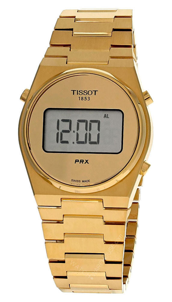 TISSOT PRX Digital 35MM Quartz SS Gold Unisex Watch T137.263.33.020.00 / T1372633302000