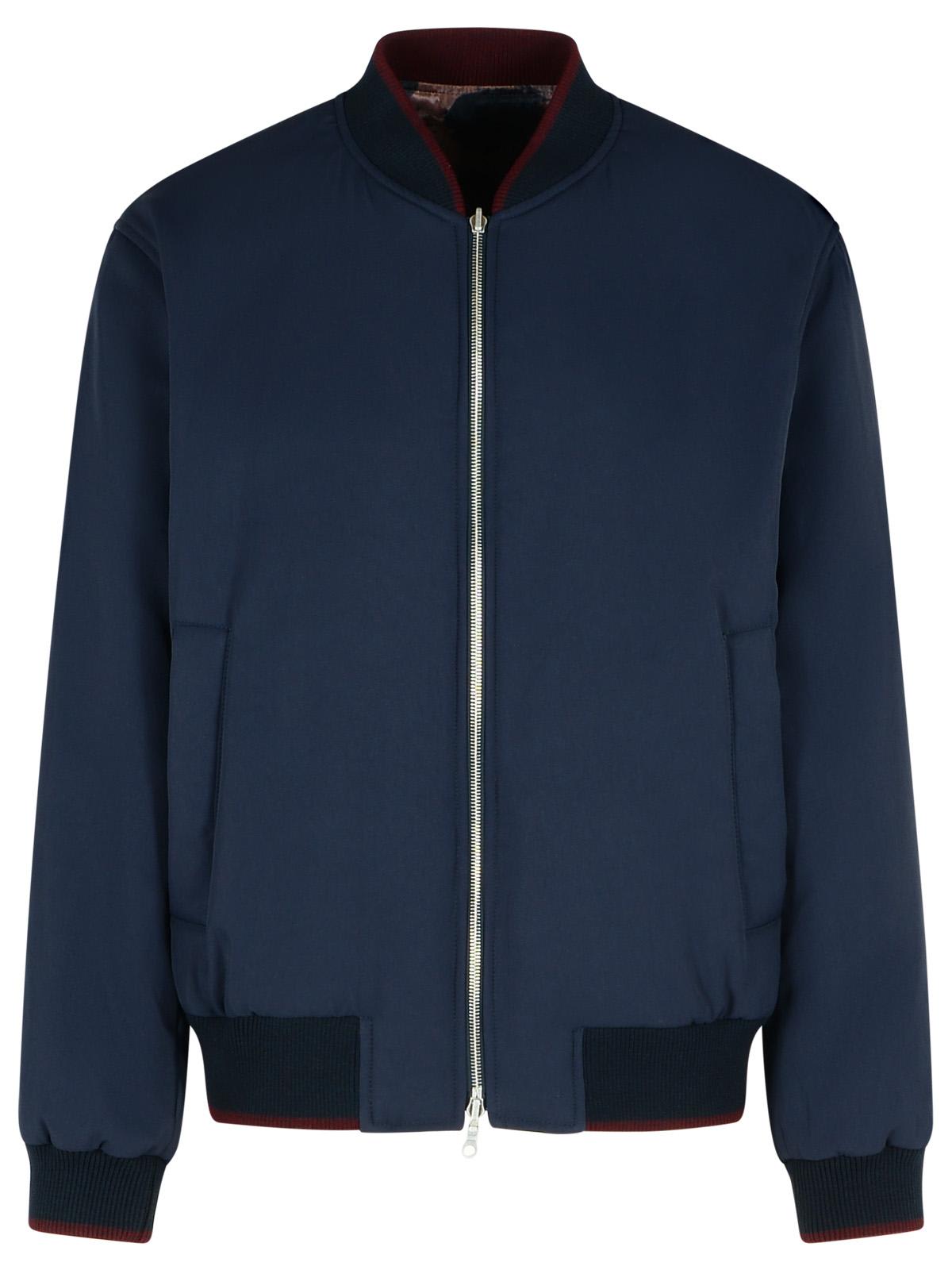 Dries Van Noten volker 藏青色粘胶混纺夹克