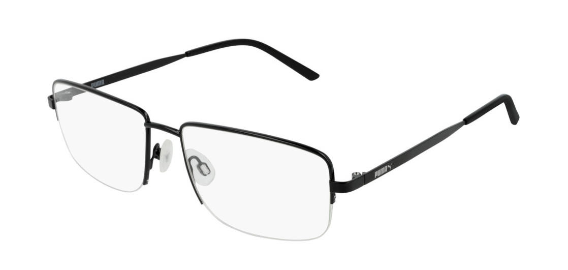 Puma Black Metal Semi-rim 57mm Men's Eyewear PU0215O 001
