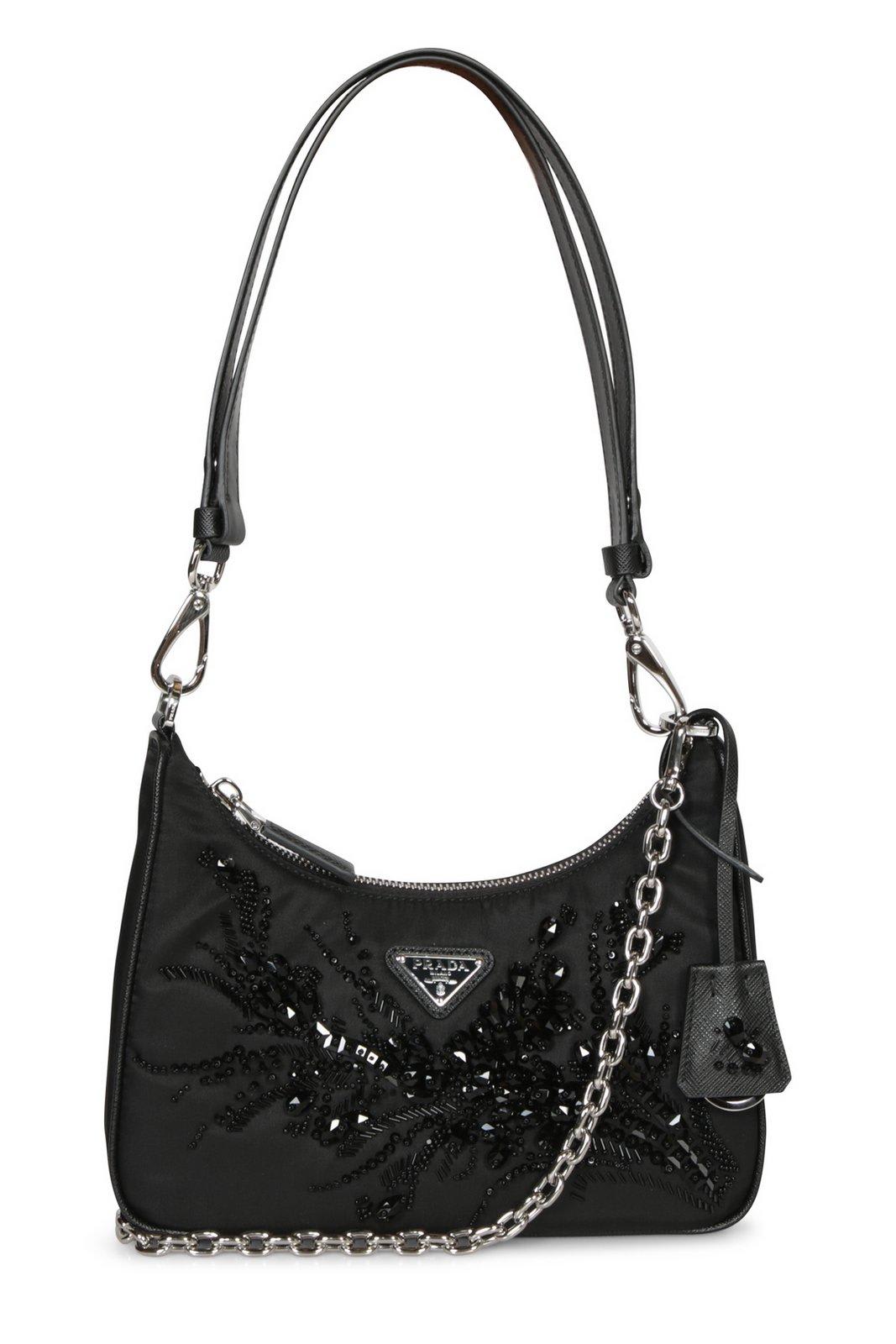 Prada Embellished Zipped Shoulder Bag
