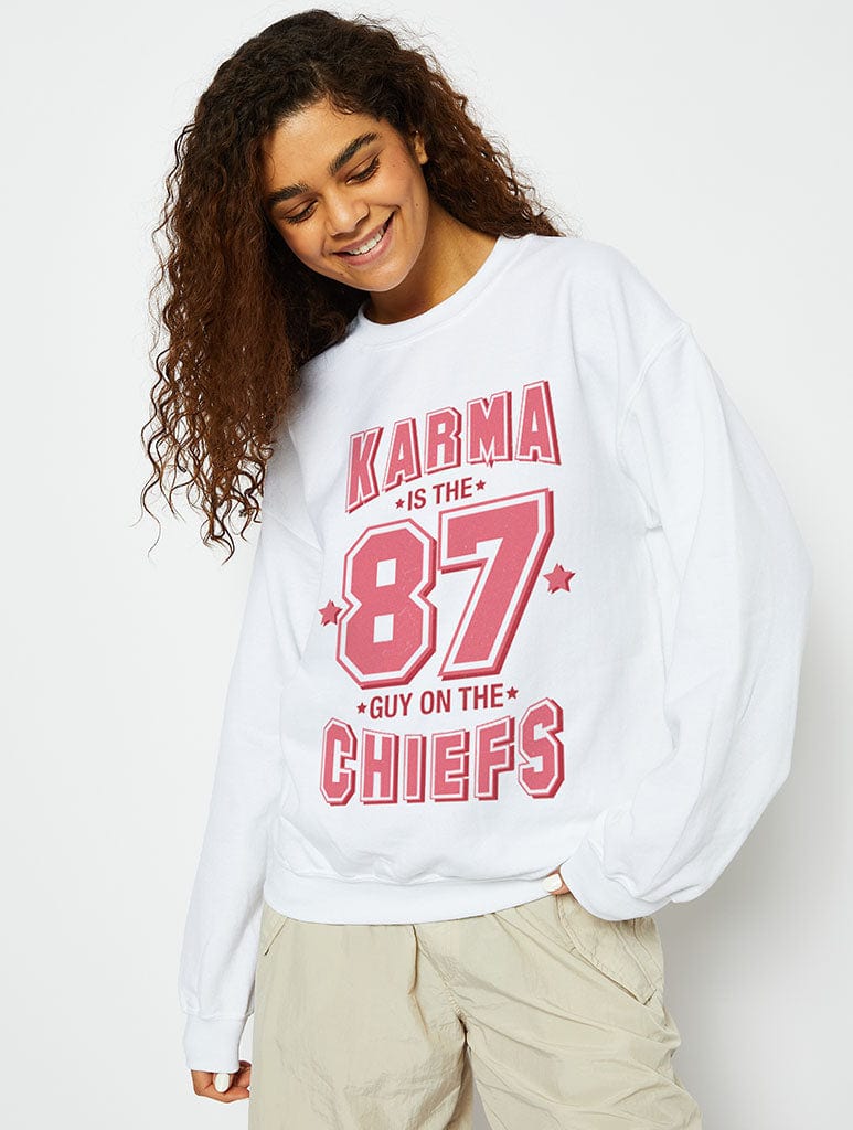 Karma Sweatshirt in White, XS