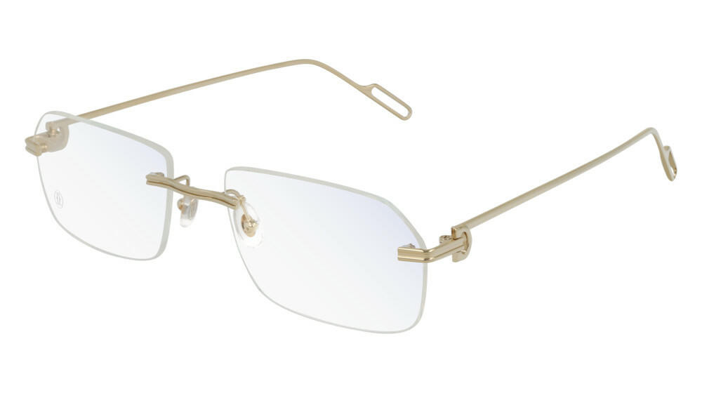 CARTIER Rectangular Rimless Gold Metal 58-19-145MM Unisex Eyewear CT0162O 004