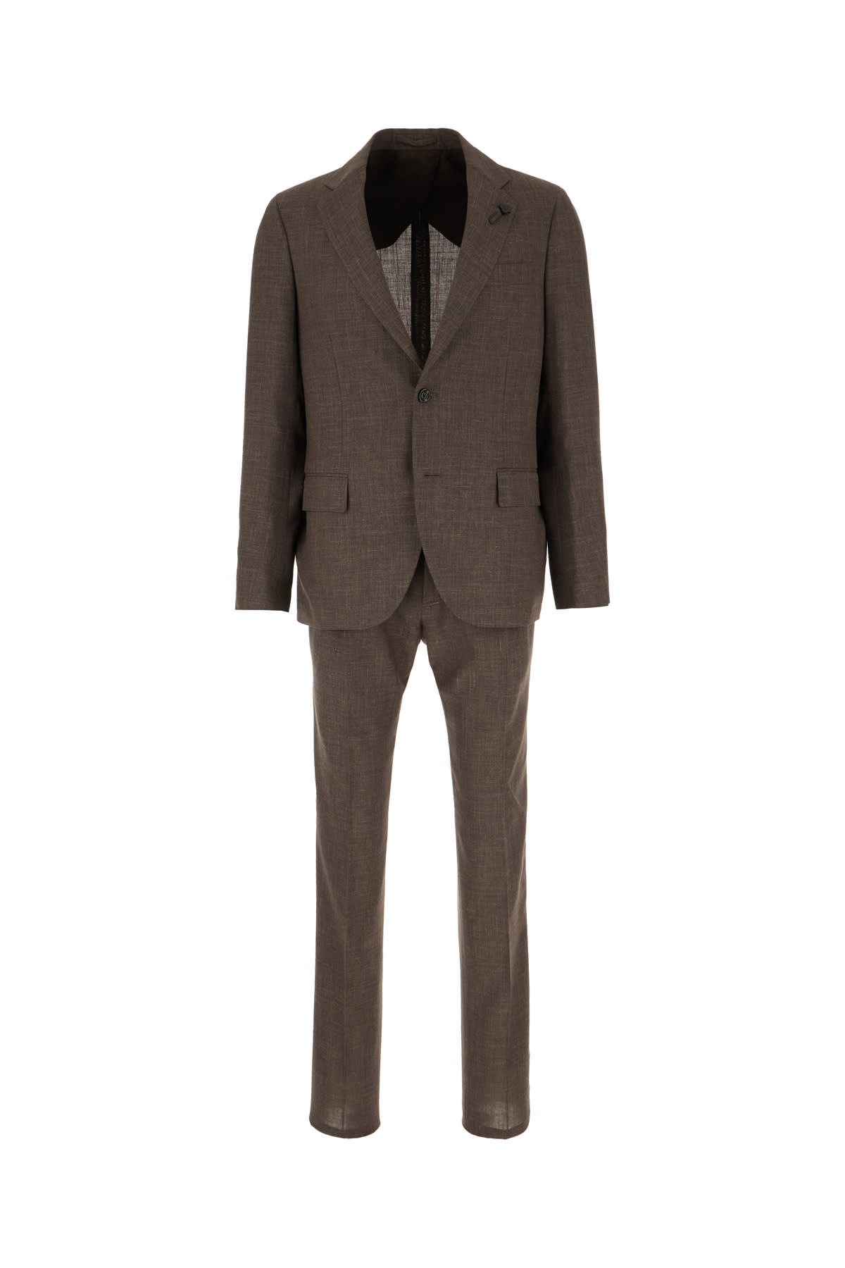 Lardini Embroidered Wool Blend Suit