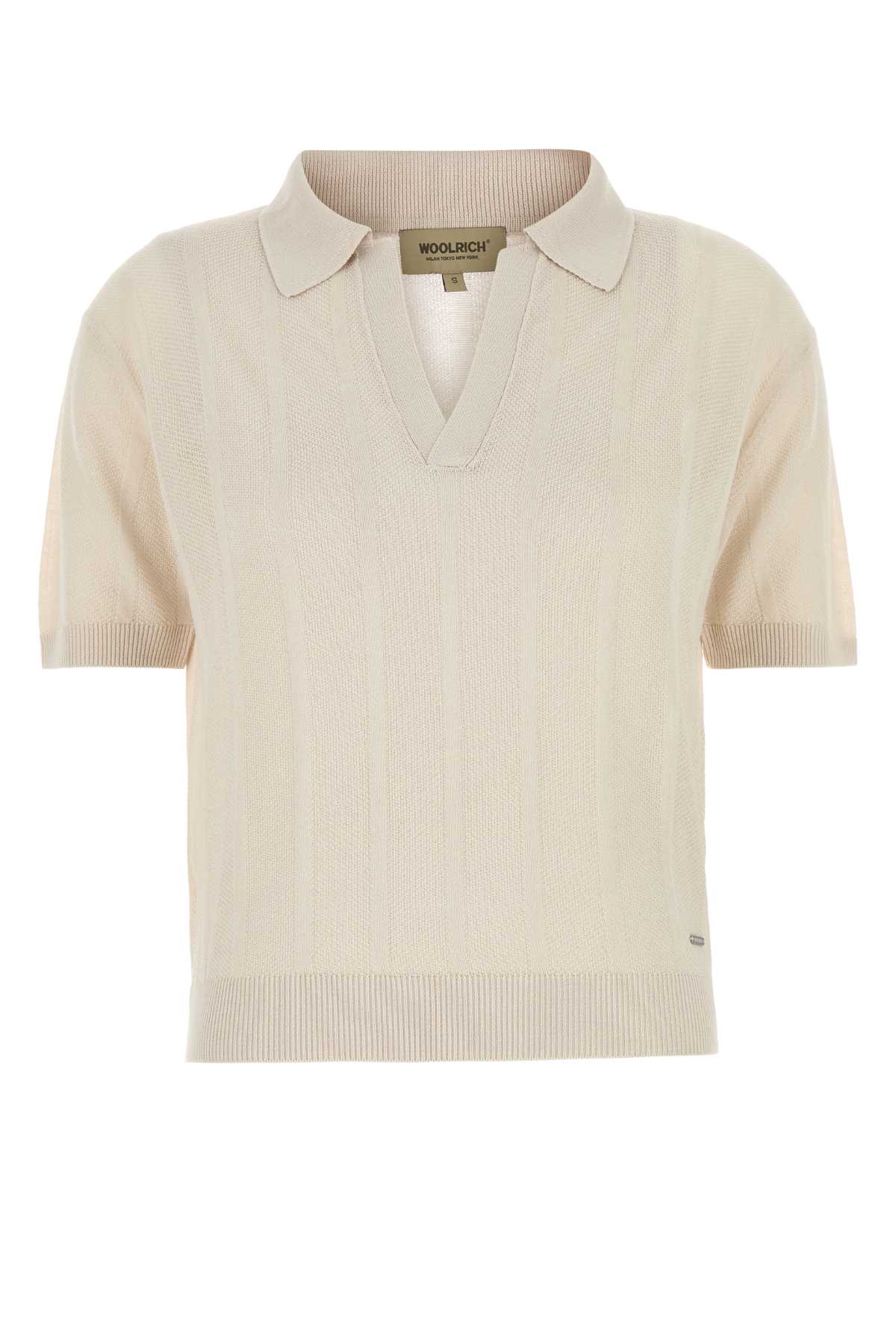 Woolrich Sand Viscose Blend Polo Shirt