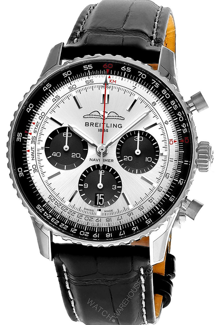 BREITLING Navitimer B01 AUTO 43MM Silver Dial Men's Watch AB0138241G1P1