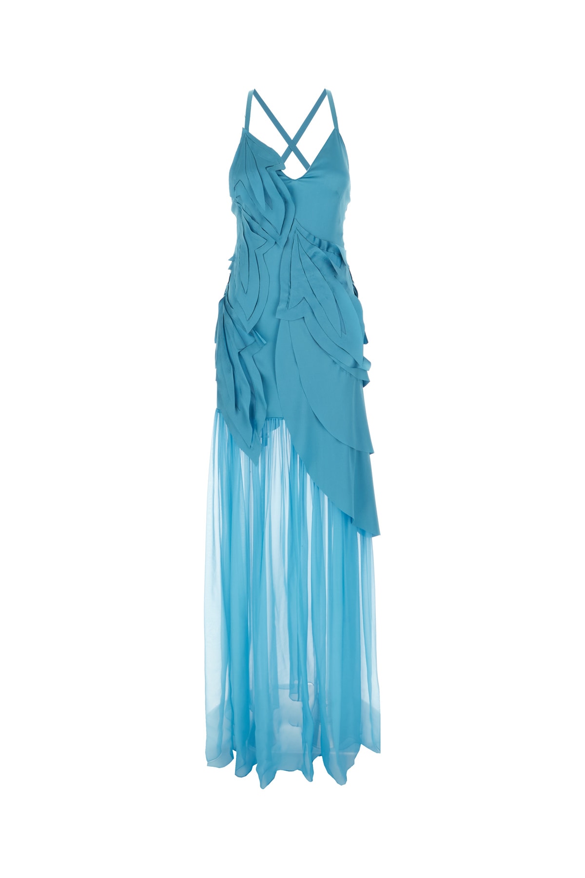 Alberta Ferretti 青绿色醋酸纤维混纺长裙